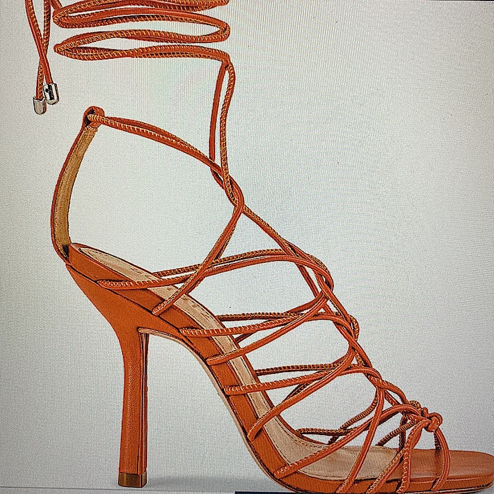 SCHUTZ Leather Heyde Orange Sandal